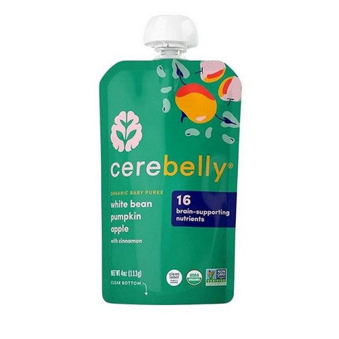 Cerebelly, Organic White Bean Pumpkin And Apple Baby Food Pouch, 4 Oz (Case Of 6) Cerebelly