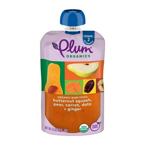 Plum Organics, Organics Butternut Squash Pear Stage 2 Baby Food, 3.5 Oz (Case Of 6) Plum Organics