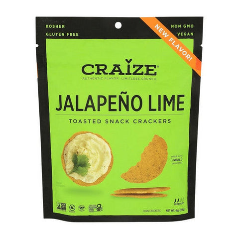 Craize, Jalapeno Lime Corn Cracker, 4 Oz (Case Of 6) Craize