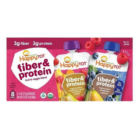Happy Tot, Organic Fiber Protein Baby Food, 4 Oz X 8 Count Happy Tot