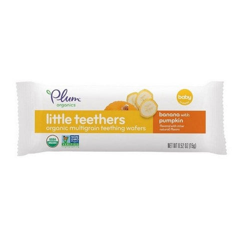 Plum Organics, Little Teethers Organic Teething Multigrain Wafers Banana With Pumpkin, 0.5 Oz X 6 Count (Case Of 6) Plum Organics