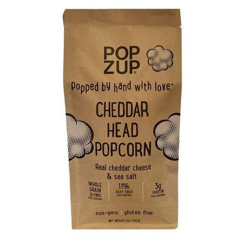 Popzup, Cheddar Head Popcorn, 5 Oz (Case Of 12) Popzup