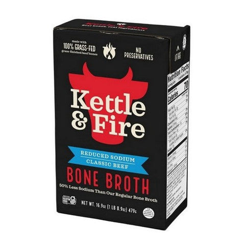 Kettle And Fire, Reduced Sodium Classic Beef Bone Broth, 16.9 Oz (Case Of 6) Kettle And Fire