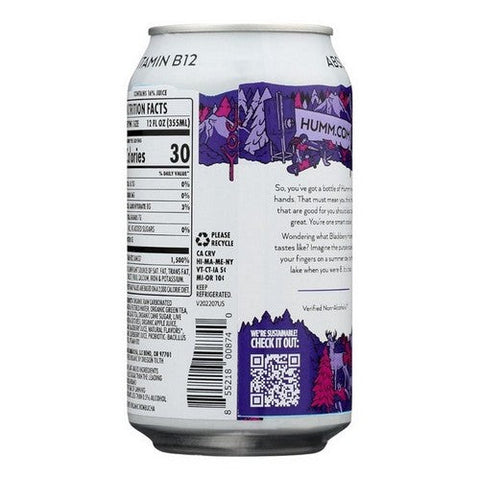 Humm Kombucha, Blackberry Probiotic Kombucha, 12 Oz (Case Of 6) Humm Kombucha