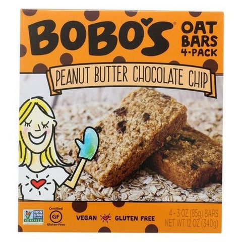 Bobo's Oat Bars, Vegan Gluten Free Peanut Butter Chocolate Chip Oat Bars, 4 Pack (Case Of 6) Bobo's Oat Bars