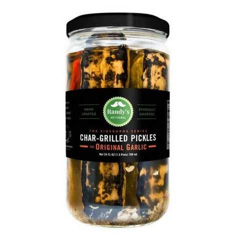 Randys Pickles, Sideburns Original Garlic Pickle Halves, 24 Oz (Case Of 6) Randys Pickles