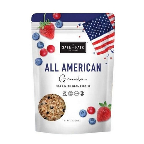 Safe Plus Fair Food Company, All American Granola, 12 Oz (Case Of 6) Safe Plus Fair Food Company