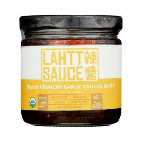 Lahtt Sauce, Organic Crunchy Garlic Chili Oil Sauce, 7.75 Oz (Case Of 6) Lahtt Sauce