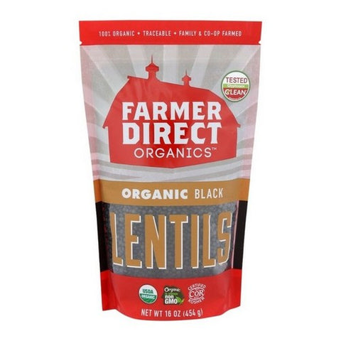 Farmer Direct Foods, Organic Black Lentils, 16 Oz (Case Of 6) Farmer Direct Foods