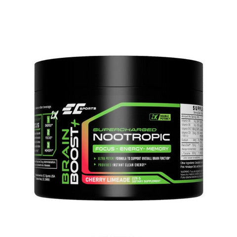 EC Sports, Brain Boost 2X NooTropic Powder Cherry Limeade, 229 Grams EC Sports