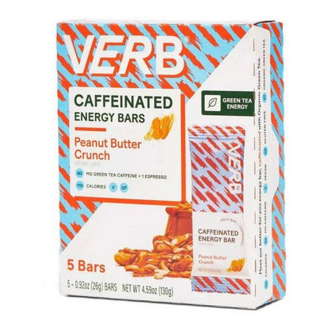 Verb Energy, Peanut Butter Crunch Caffeinated Energy Bars, 5 Count Verb Energy