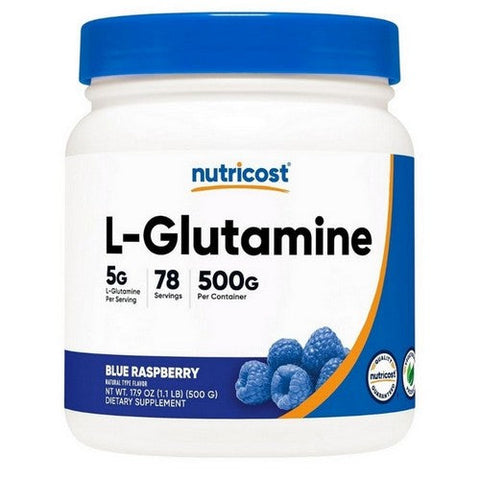 Nutricost, L-Glutamine Powder Blue Raspberry, 500 Grams Nutricost