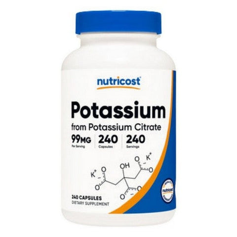 Nutricost, Potassium Citrate Capsules, 99 Mg, 240 Count Nutricost