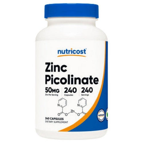 Nutricost, Zinc Picolinate Capsules, 50 Mg, 240 Count Nutricost