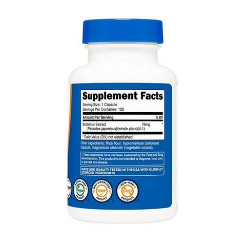 Nutricost, Butterbur Extract Capsules, 75 Mg, 120 Count Nutricost