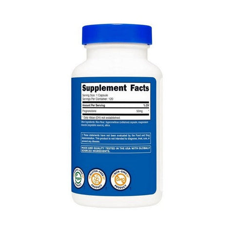 Nutricost, Pregnenolone Capsules, 50 Mg, 120 Count Nutricost