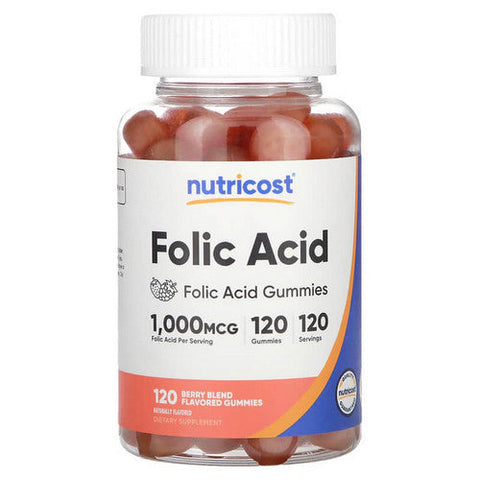 Nutricost, Folic Acid Gummies Vitamin B9, 1 Mg, 120 Count Nutricost