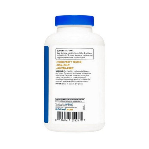 Nutricost, Beta Sitosterol Softgels, 500 Mg, 120 Count Nutricost