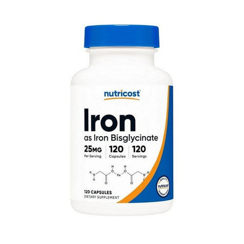 Nutricost, Iron Bisglycinate Capsules, 25 Mg, 120 Count Nutricost