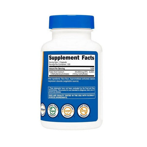 Nutricost, L-Methylfolate Capsules, 15 Mg, 120 Count