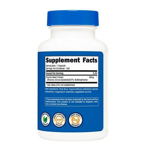 Nutricost, Sulforaphane Glucosinolate Capsules, 50 Mg, 120 Count