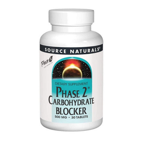 Source Naturals, Phase 2 Carbohydrate Blocker, 500 mg, 30 Tabs Source Naturals