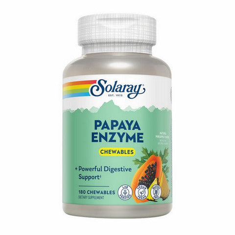 Solaray, Papaya Enzyme Natural Pineapple, 180 Count Solaray