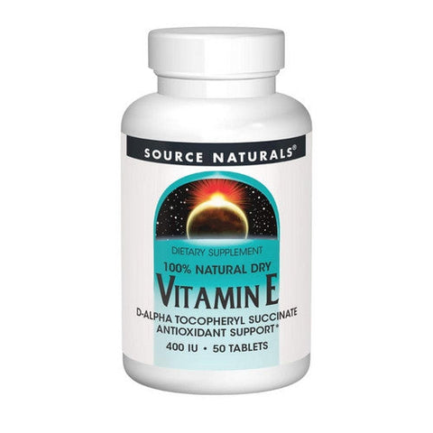 Source Naturals, Vitamin E, 400 IU, Dry 100% Natural 50 Tabs Source Naturals