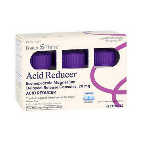 Foster And Thrive, Acid Reducer Esomeprazole Magnesium Delayed Release Capsules, 20 Mg, 42 Capsules Foster And Thrive