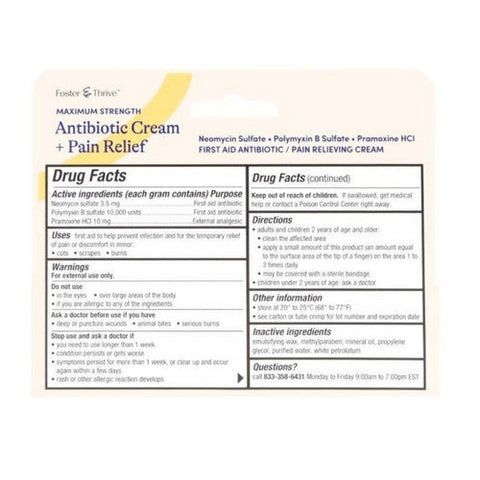 Foster And Thrive, Maximum Strength Antibiotic + Pain Relief, 0.5 Oz Foster And Thrive