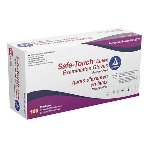 Dynarex, Gloves Latex Exam Powder Free Medium, 100 Count Dynarex