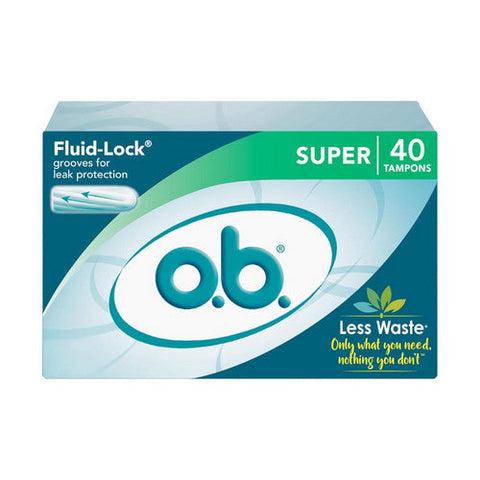 O.B., Fluid Lock Tampons Super, 40 Count O.B.