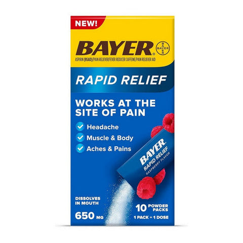 Rapid Relief Raspberry Powder 10 Count by Bayer