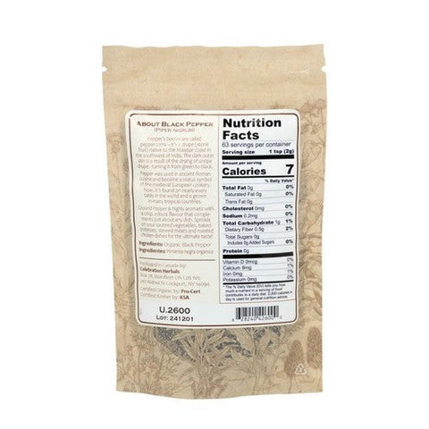 Celebration Herbals, Organic Pepper Black 28 Mesh Regular Grind, 16 Oz Celebration Herbals