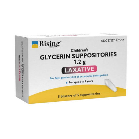 Rising Pharmaceuticals, Children's Glycerin Suppositories Laxative, 12 Count Rising Pharmaceuticals
