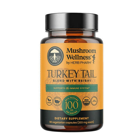 Herb Pharm, Mushroom Wellness Turkey Tail Blend With Reishi, 90 Count Herb Pharm