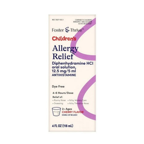 Foster And Thrive, Children's Allergy Relief Cherry Flavored, 4 Oz Foster And Thrive