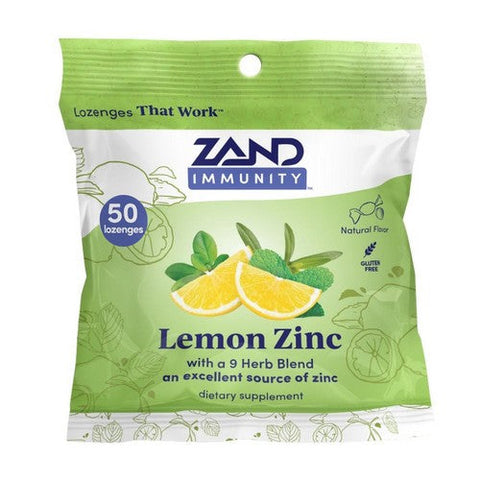 Zand, Lemon Zinc Throat Lozenges, 50 Count Zand