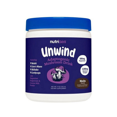 Nutricost, Nutrizen PM Unwind Adaptogenic Mushroom Drink Mocha Flavored, 9 Oz / 30 Servings Nutricost