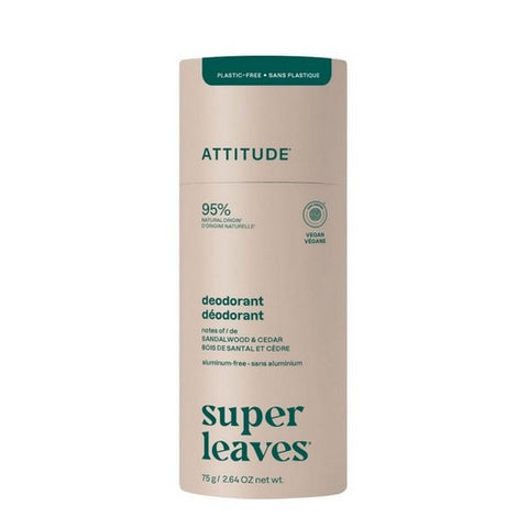 Super Leaves Sandalwood And Cedar Plastic Free Deodorant 2.64 Oz by Attitude