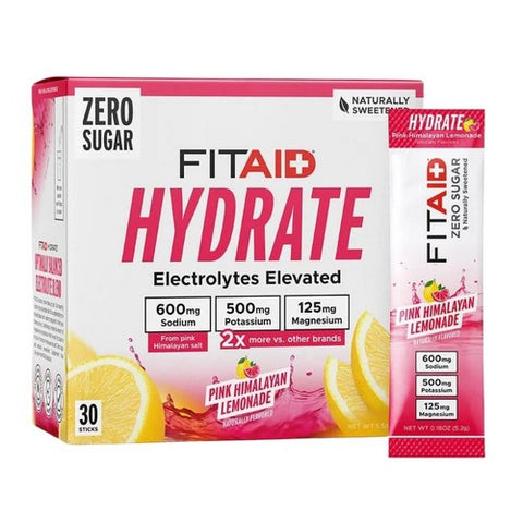 Hydrate Pink Himalayan Lemonade 30 Sticks by Lifeaid Beverage