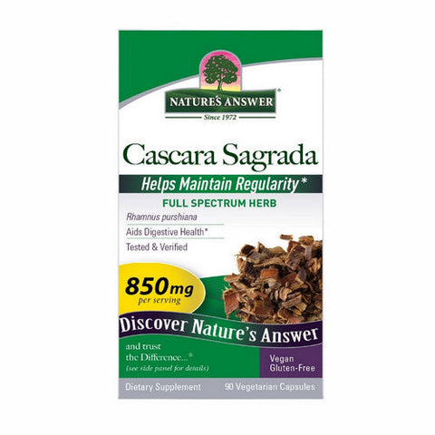 Nature's Answer, Cascara Sagrada Bark, 850 Mg, 90 Veg Caps Nature's Answer