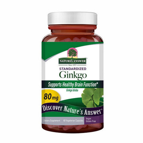 Nature's Answer, Ginkgo Standardized, 80 Mg, 60 Veg Caps Nature's Answer