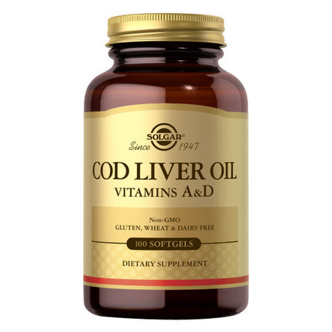 Solgar, Norwegian Cod Liver Oil Softgels (Vitamin A & D Supplement), 100 S Gels Solgar
