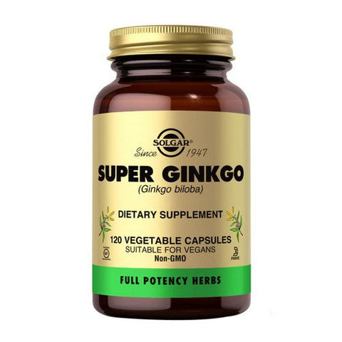 Solgar, Super Ginkgo, 60 MG, 120 Veg Caps Solgar