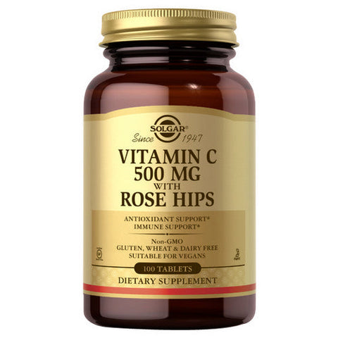 Solgar, Vitamin C, 500 mg, with Rose Hips 100 Tabs Solgar