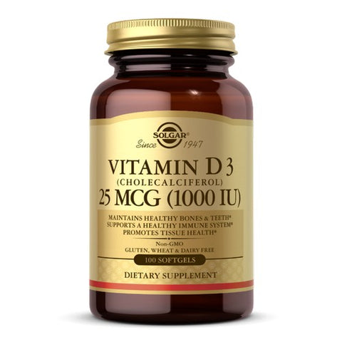 Solgar, Vitamin D3 (Cholecalciferol), 1000 IU, 100 S Gels Solgar