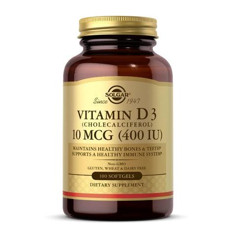Solgar, Vitamin D3 (Cholecalciferol), 400 IU, 100 S Gels Solgar