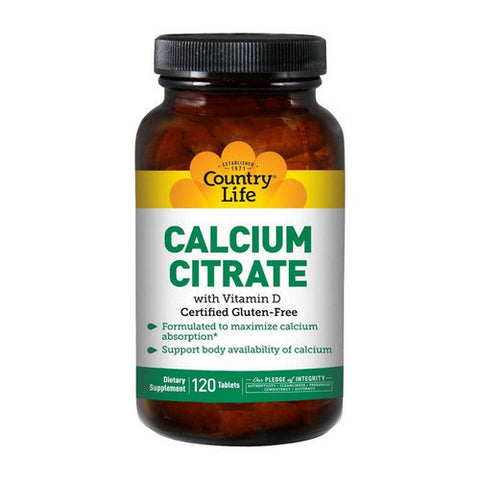 Country Life, Calcium Citrate with D & Bioperine, 120 Tabs Country Life