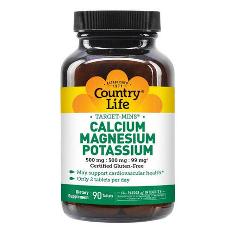 Country Life, Cal-Mag-Potassium Target-Mins, 90 Tabs Country Life